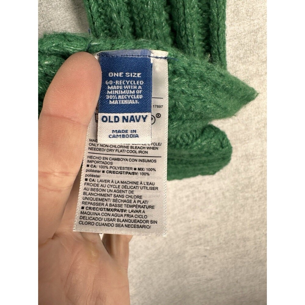 Old Navy Scarf Women OS Green Excellent Chunky Ribbed Knit - Picture 5 of 6